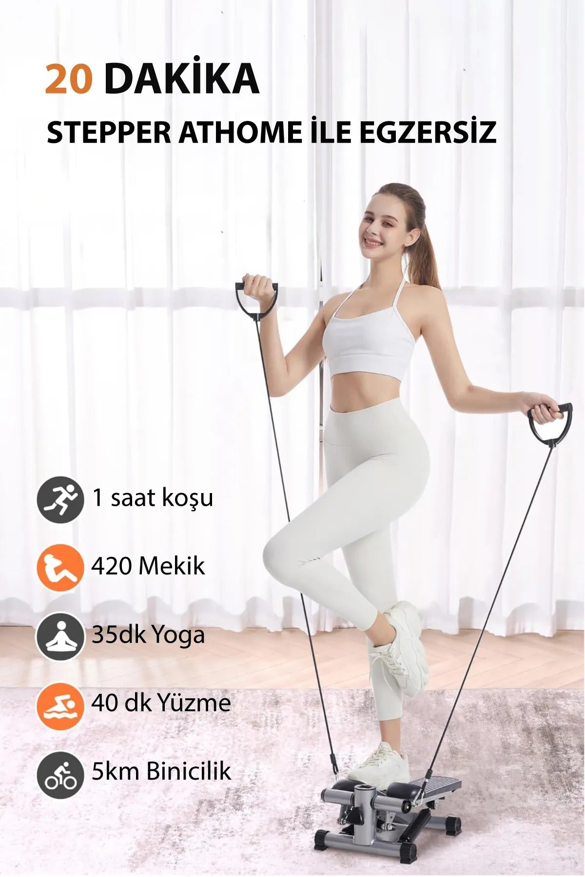 Ejump™ Çift Amortisörlü Step Egzersiz Aleti